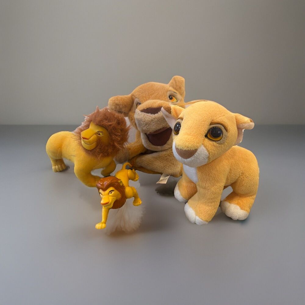 Disney Lion King SIMBA Lot of 4 Action Figure Puppets 1990s Plush Stuffy